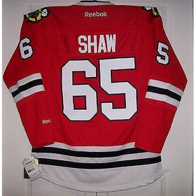 SHAW Chicago Blackhawks Reebok Premier Home Red YOUTH Jersey