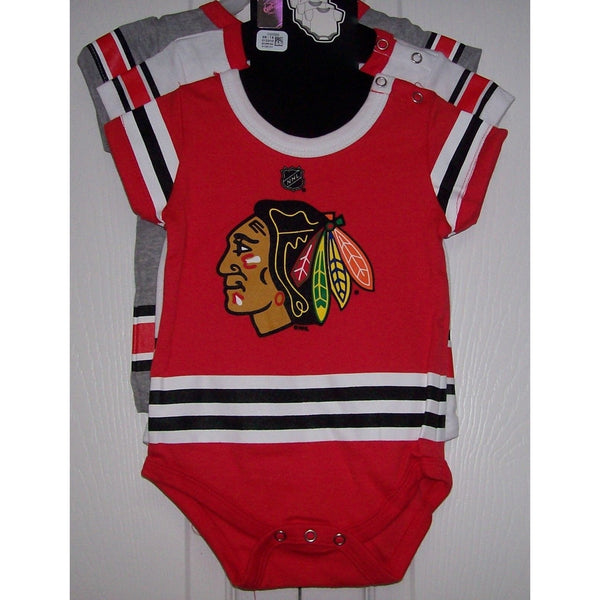 pack Chicago Blackhawks Baby CREEPERS Reebok Red White Grey