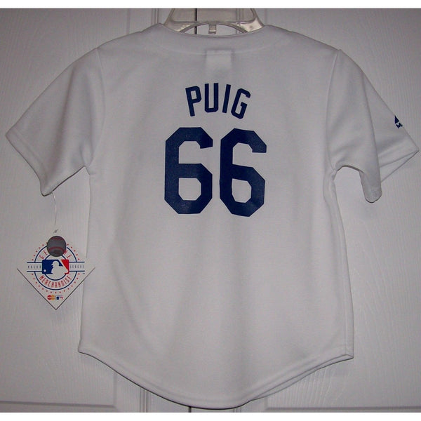 PUIG Los Angeles Dodgers BOYS Large 7 Majestic MLB Baseball jersey Whi -  Hockey Jersey Outlet