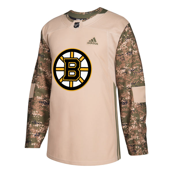 Boston Bruins Military Camo Khaki 258J Adidas NHL Pro Jersey