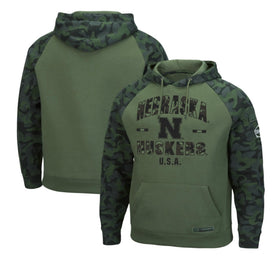 Colosseum Nebraska Cornhuskers Military Camo OHT Pullover Fleece NCAA Hoodie