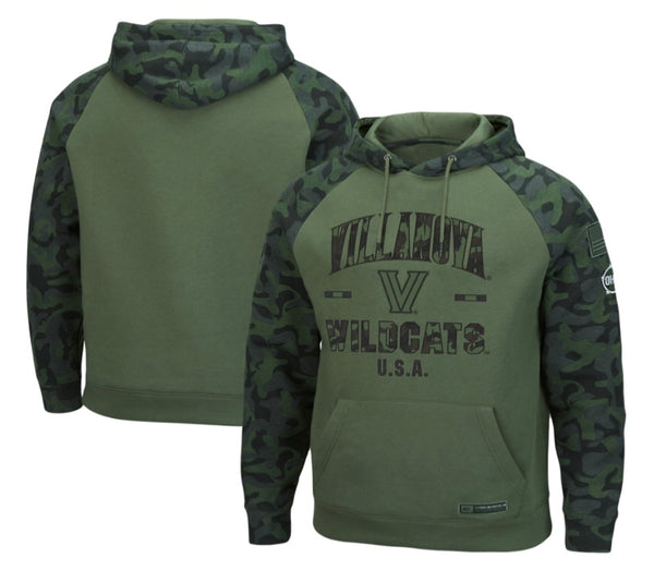 Colosseum Villanova Wildcats Military Camo OHT Pullover Fleece NCAA Hoodie