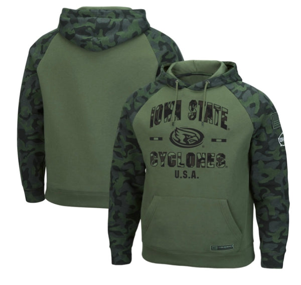 Colosseum Iowa State Cyclones Military Camo OHT Pullover Fleece NCAA Hoodie