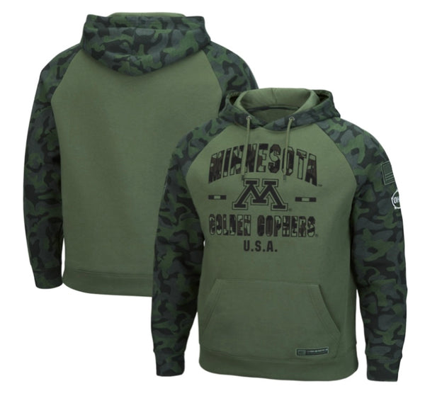 Colosseum Minnesota Golden Gophers Military Camo OHT Pullover Fleece NCAA Hoodie