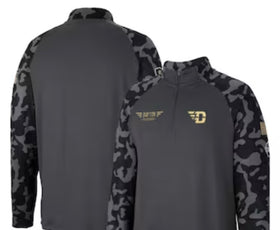 Colosseum  Dayton Flyers NCAA Military Camo OHT Long Range 1/4 Zip Pullover Fleece Charcoal