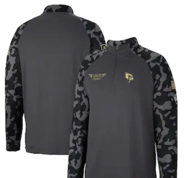 Colosseum Illinois State Redbirds NCAA Military Camo OHT Long Range 1/4 Zip Pullover Fleece Charcoal