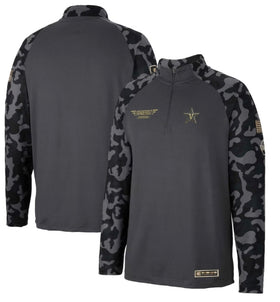 Colosseum Vanderbilt Commodores NCAA Military Camo OHT Long Range 1/4 Zip Pullover Fleece Charcoal