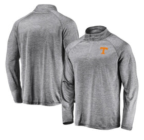 Tennessee Volunteers Grey Striated Raglan Fanatics 1/4 Zip Pullover NCAA