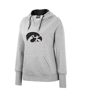 Colosseum LADIES Iowa Hawkeyes Gray Pullover Fleece NCAA Hoodie