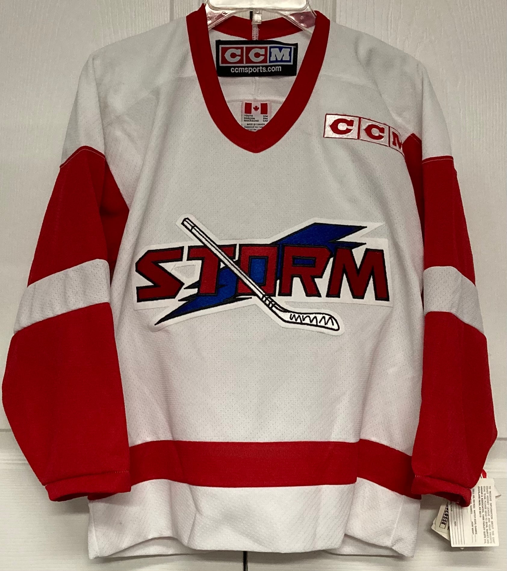 Trenton Devils White ECHL Reebok 550 Jersey YOUTH - Hockey Jersey