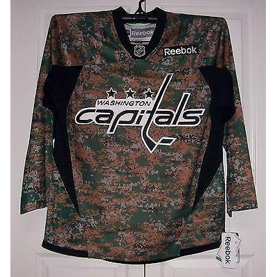 Personalized NHL Washington Capitals Camo Military Hockey Jersey • Kybershop