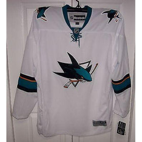 San Jose Sharks YOUTH Reebok Premier 7185 new Away White Jersey