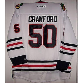 CRAWFORD Chicago Blackhawks Reebok Premier 7185 Away White Jersey
