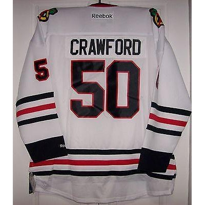 CRAWFORD Chicago Blackhawks Reebok Premier 7185 Away White Jersey
