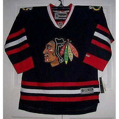 Camiseta deportiva de los Chicago Blackhawks para hombre mediana M negra  hielo Reebok alternativa NHL rara