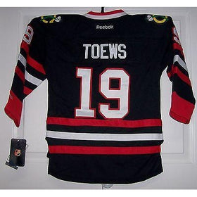 TOEWS Chicago Blackhawks 3rd BLACK Reebok Premier YOUTH Jersey
