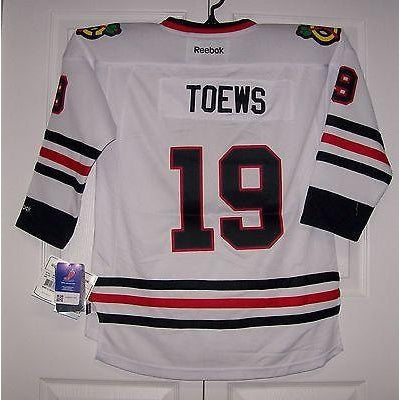 TOEWS Chicago Blackhawks Reebok Premier AWAY White YOUTH Jersey