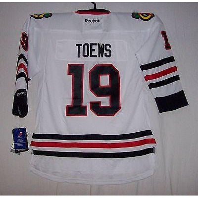 TOEWS Chicago Blackhawks Reebok Premier 7185  Away White Jersey