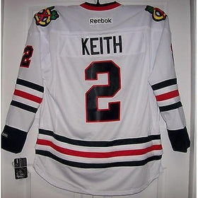 KEITH Chicago Blackhawks Reebok Premier 7185 Away White Jersey