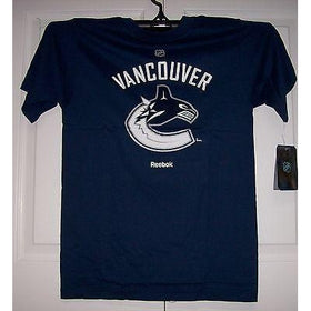 Vancouver Canucks Reebok HOME Navy jersey logo T-Shirt