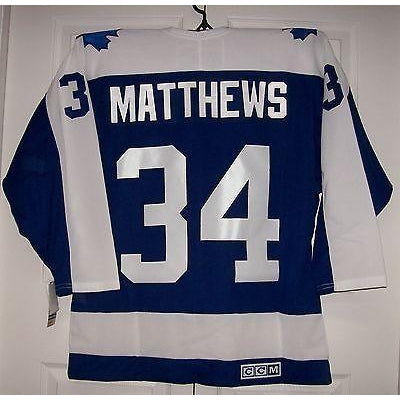 MATTHEWS  Vintage Toronto maple Leafs Blue CCM 550 Jersey V-Neck