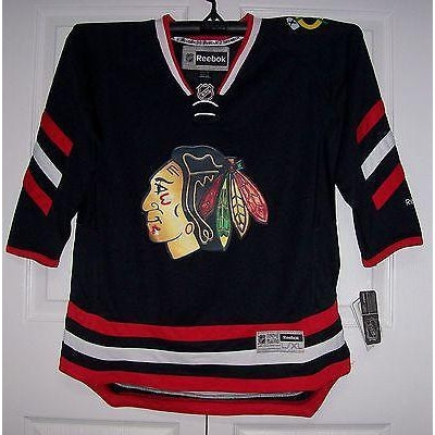 Chicago Blackhawks Reebok Premier Black Stadium Series YOUTH Jersey