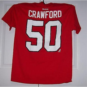 CRAWFORD Chicago Blackhawks Reebok Player Name & Number T-Shirt Red