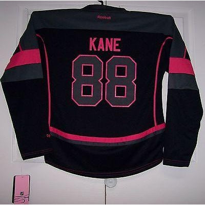 KANE Black Hot Pink Chicago Blackhawks GIRLS Reebok Jersey Youth