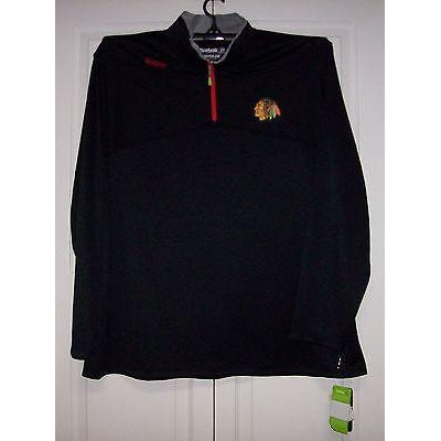 Chicago Blackhawks 511 Reebok 1/4 Zip Pullover Black
