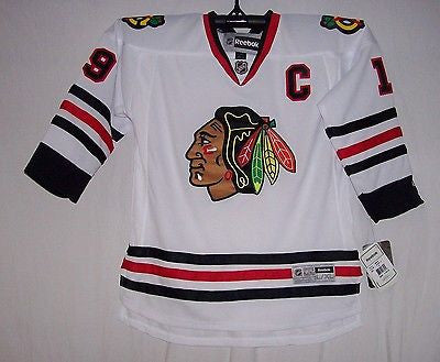 TOEWS Chicago Blackhawks Reebok Premier 7185  Away White Jersey