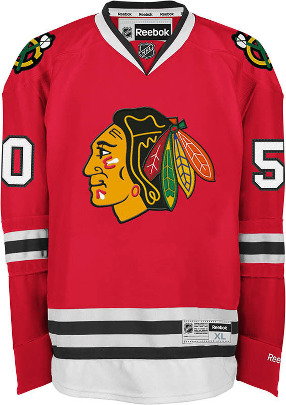 SHARP Chicago Blackhawks Reebok Premier 7185 HOME Red Jersey