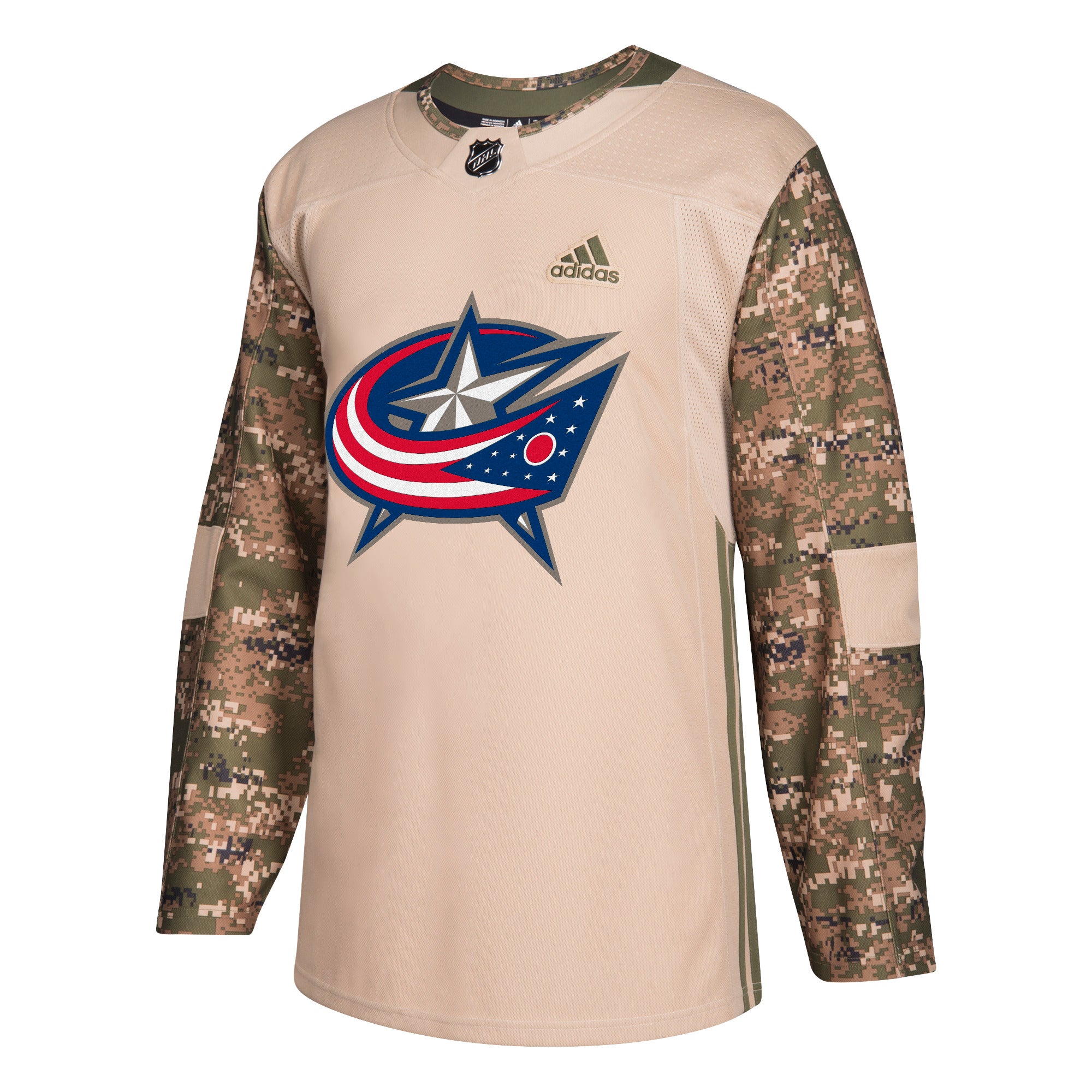 NHL Columbus Blue Jackets Custom Name Number Military Jersey Camo