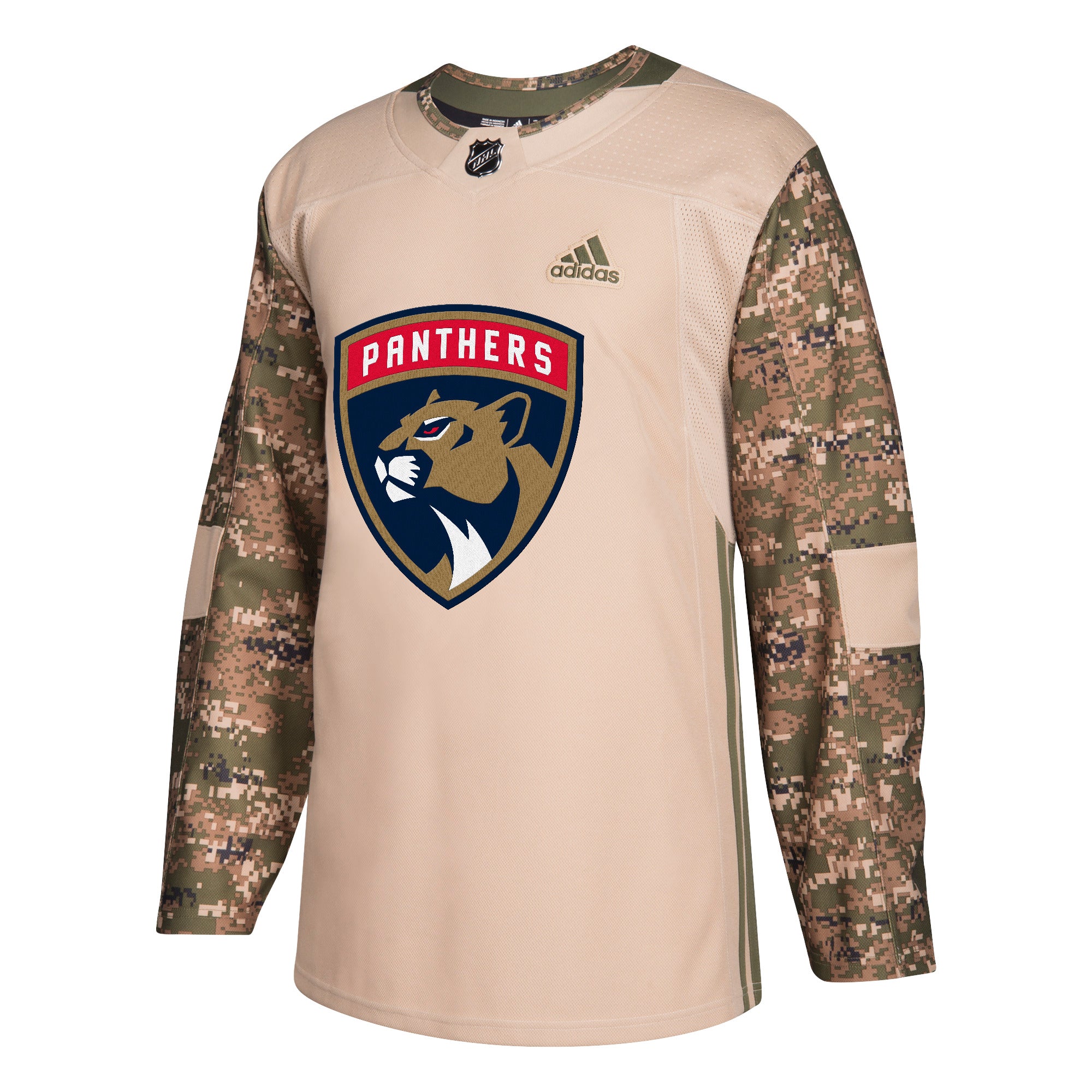 Military Camo Khaki Florida Panthers 258J Adidas NHL Authentic Pro