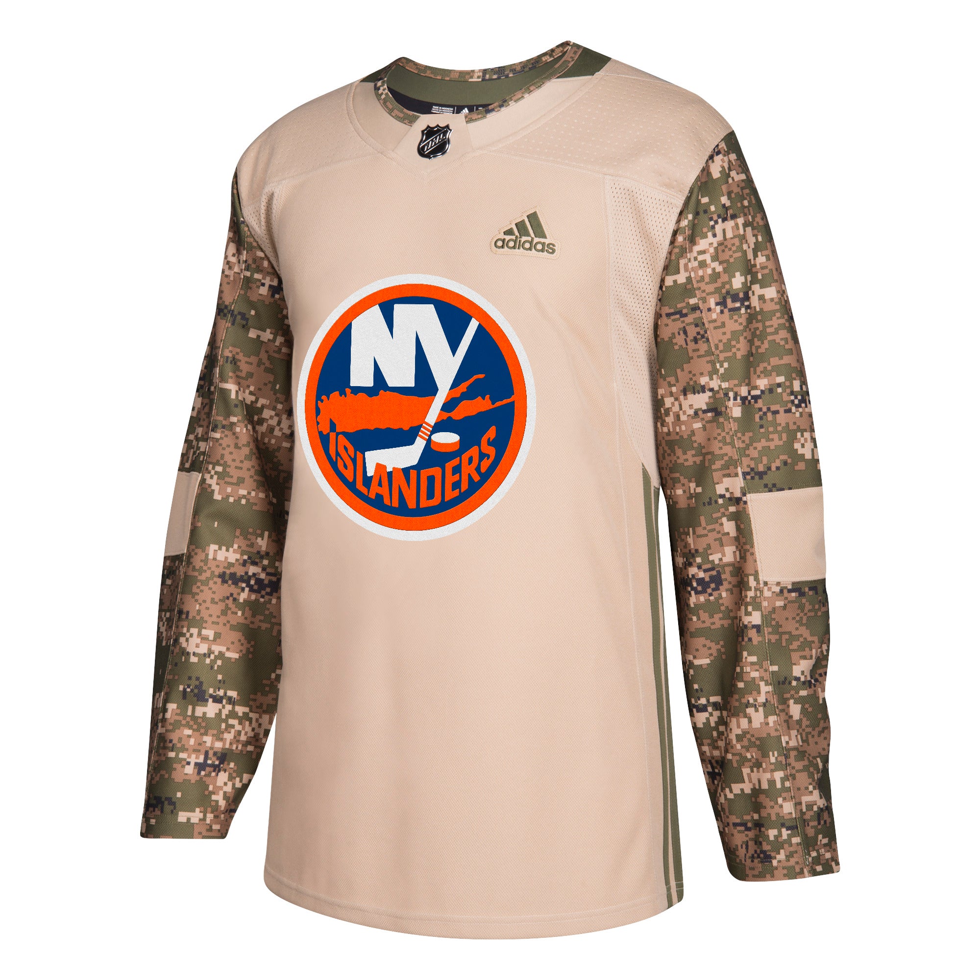 Military Camo Khaki New York Islanders 258J Adidas NHL Authentic