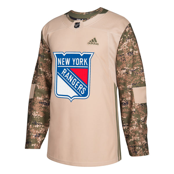 Military Camo Khaki New York Rangers 258J Adidas NHL Authentic Pro Jersey