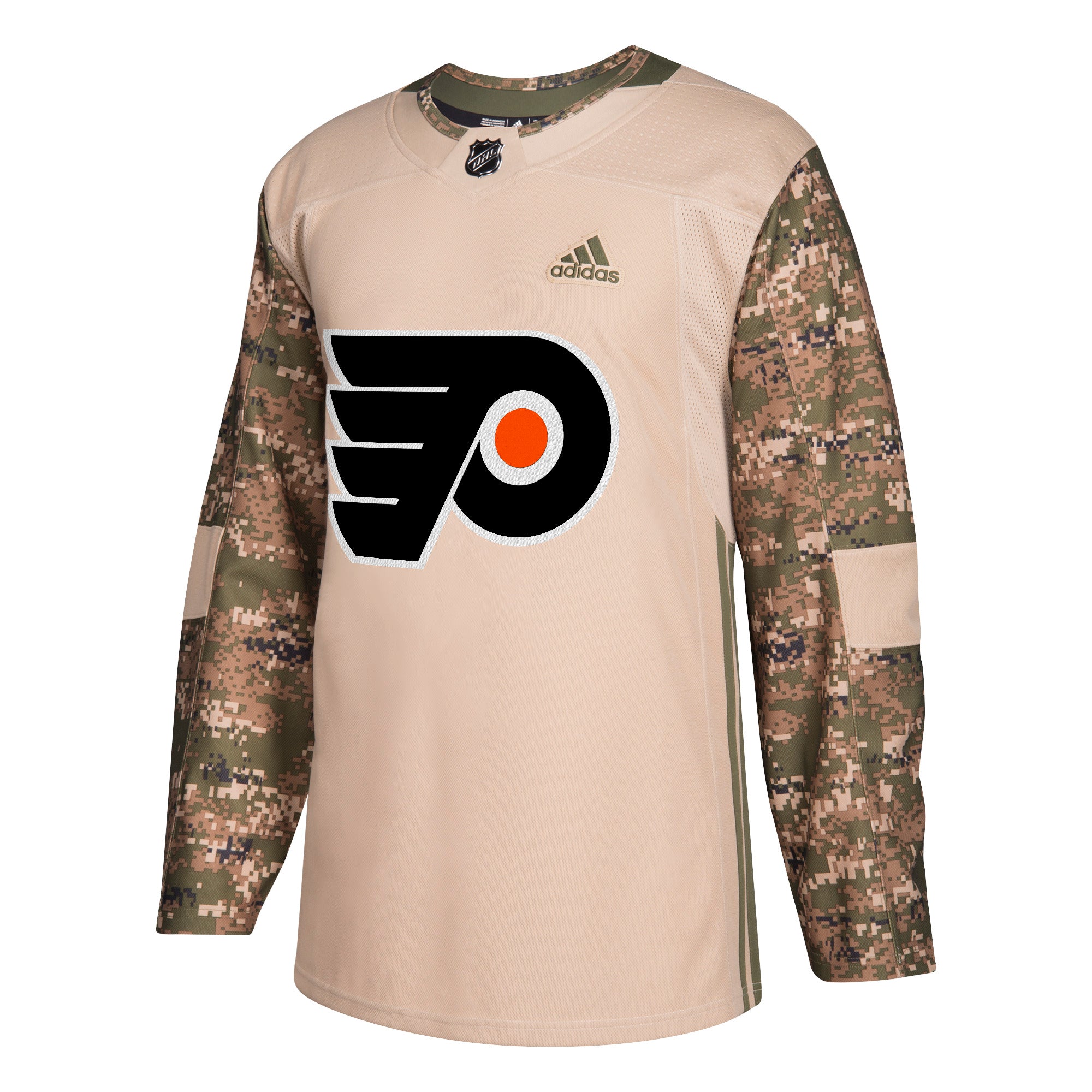 Military Camo Khaki Philadelphia Flyers 258J Adidas NHL Authentic