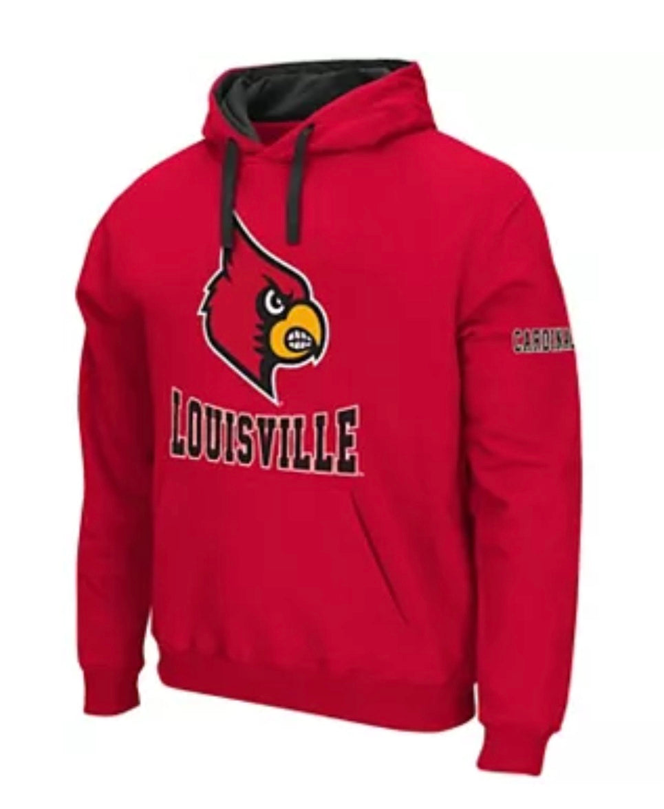 Colosseum Louisville Cardinals RED Crewneck Fleece NCAA Sweatshirt