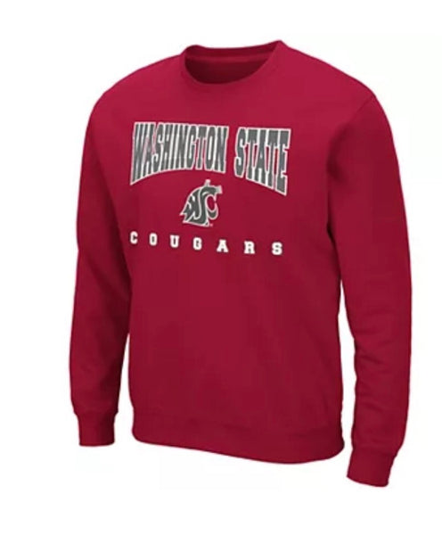 Colosseum Washington State Cougars Red Crewneck Fleece NCAA Sweatshirt