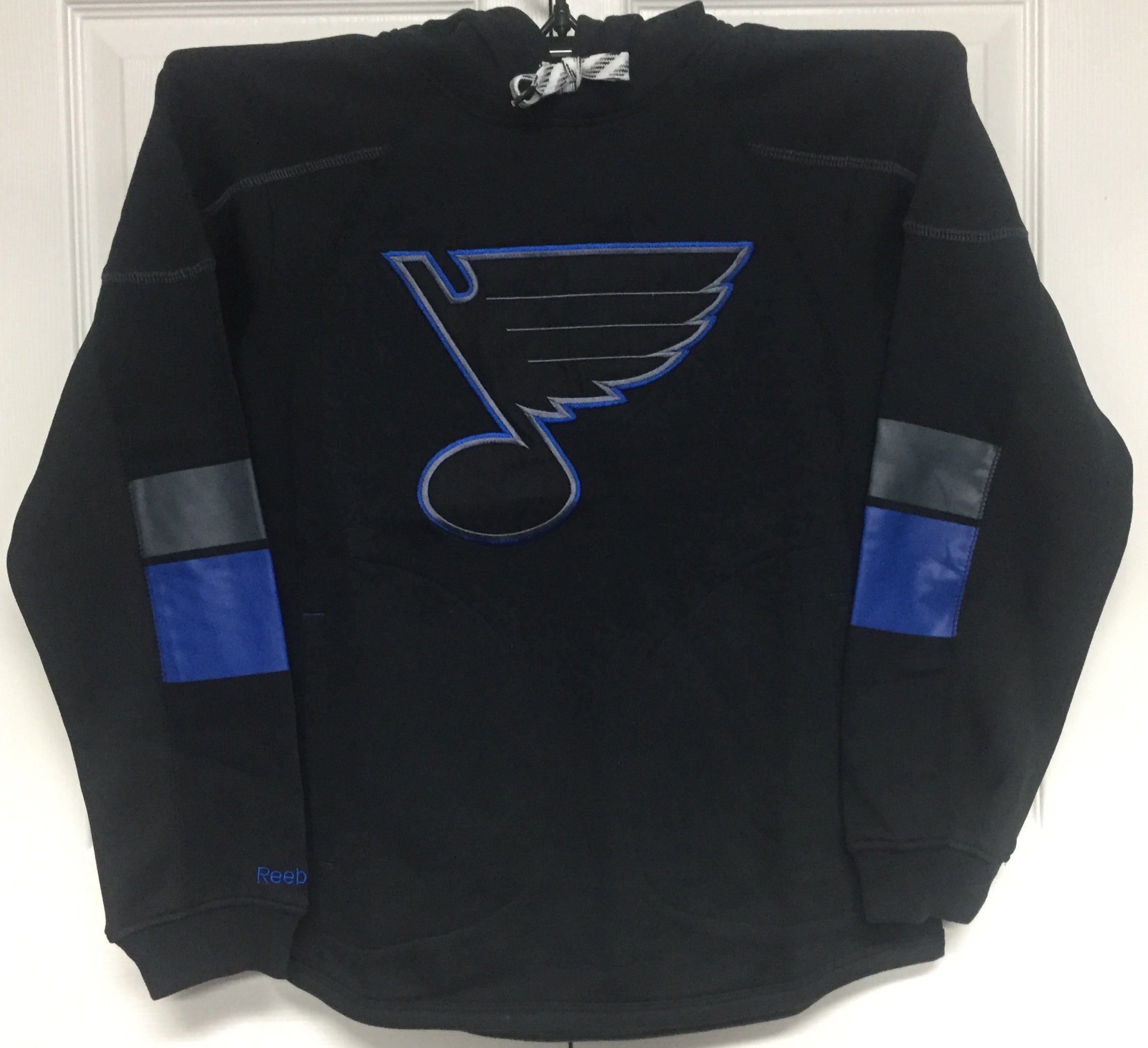 St. Louis Blues Reebok Jersey Crest Lace-Up Men's Black Pullover Hoodie