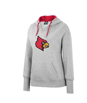Colosseum LADIES Louisville Cardinals Gray Pullover Fleece NCAA Hoodie