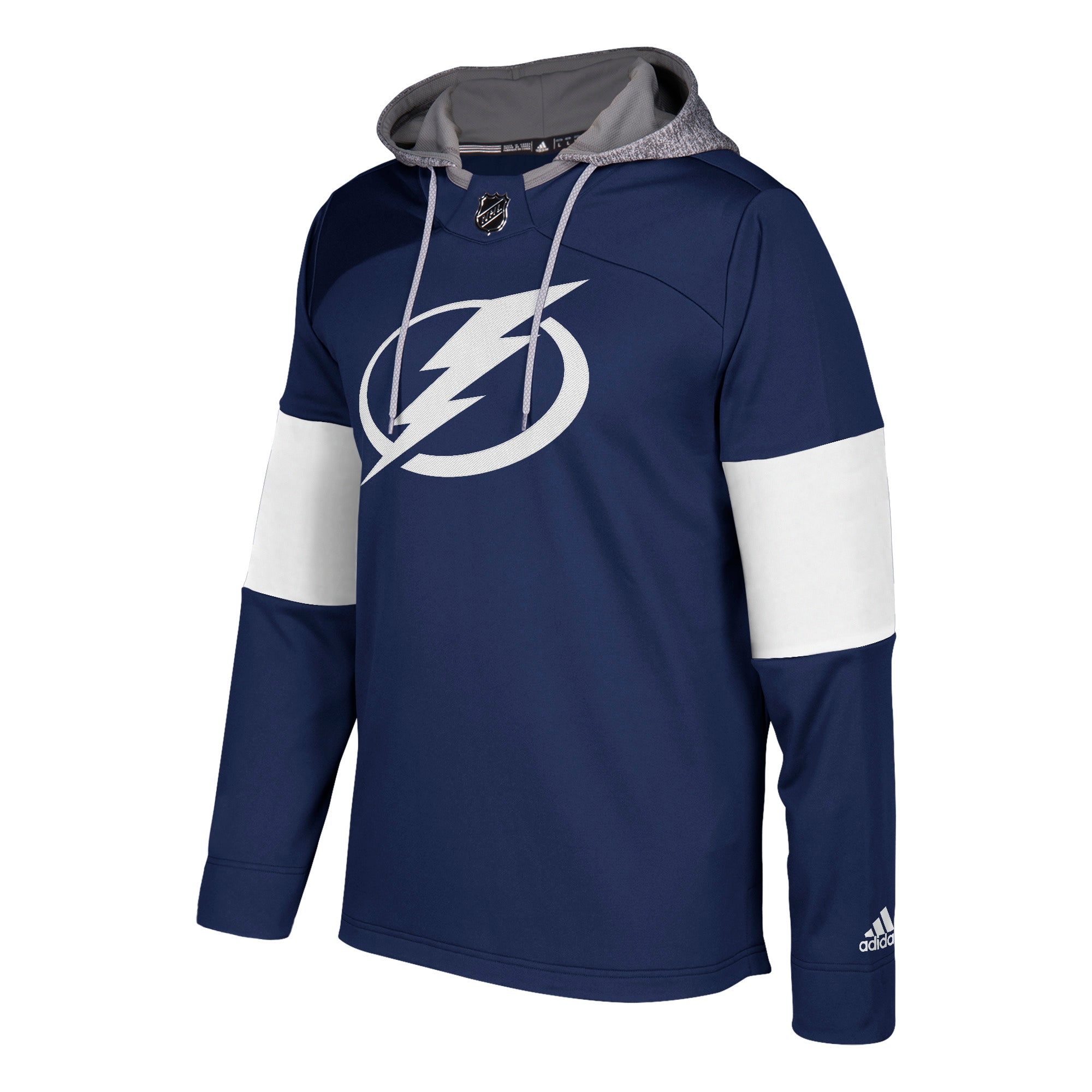 678F Bay Lightning Adidas Platinum Jersey Hood Hoodie - Hockey Jersey