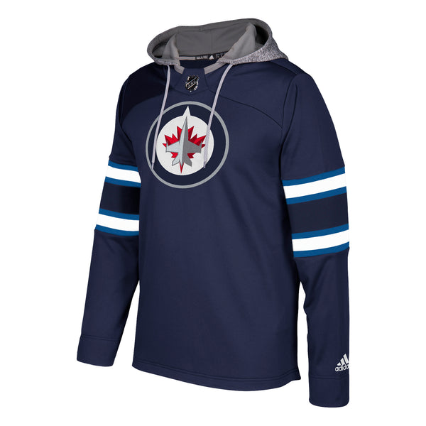 678F Winnipeg Jets Adidas Platinum Jersey Hood Hoodie