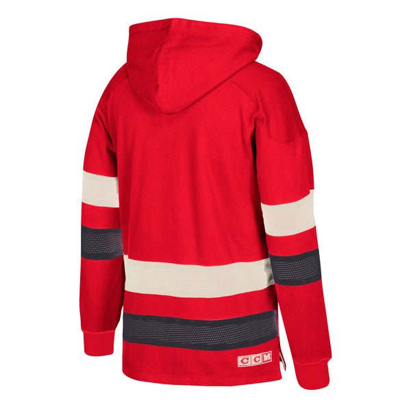 Chicago Blackhawks RED CCM 703F Pullover Jersey Hood Hoodie Fleece