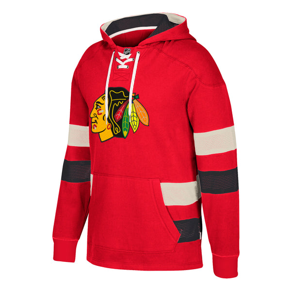 Chicago Blackhawks RED CCM 703F Pullover Jersey Hood Hoodie Fleece