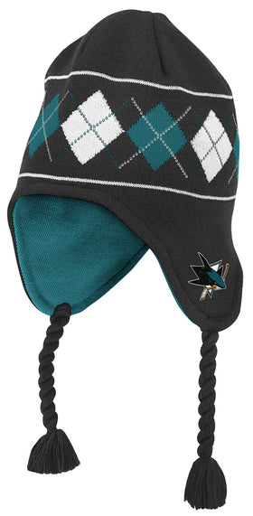 San Jose Sharks Black Reebok NHL Argyle Knit Hat