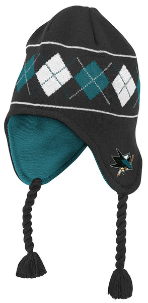 San Jose Sharks Black Reebok NHL Argyle Knit Hat