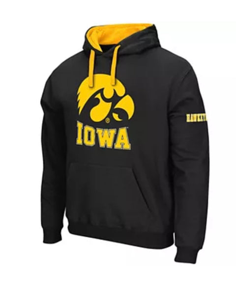 Colosseum Iowa Hawkeyes Black/Gold Pullover Fleece NCAA Hoodie