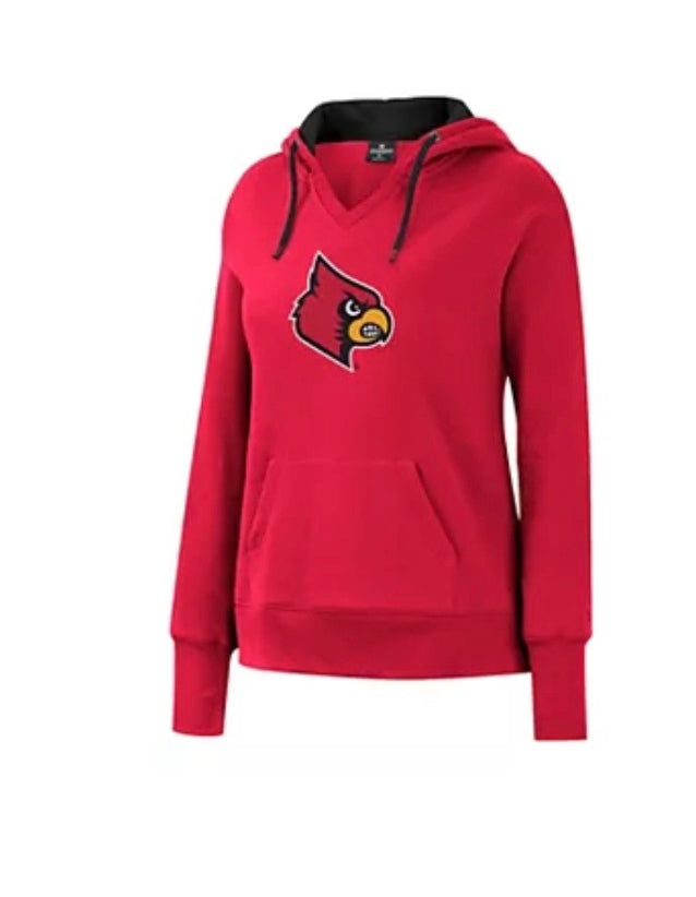 Colosseum LADIES Louisville Cardinals Red Pullover Fleece NCAA