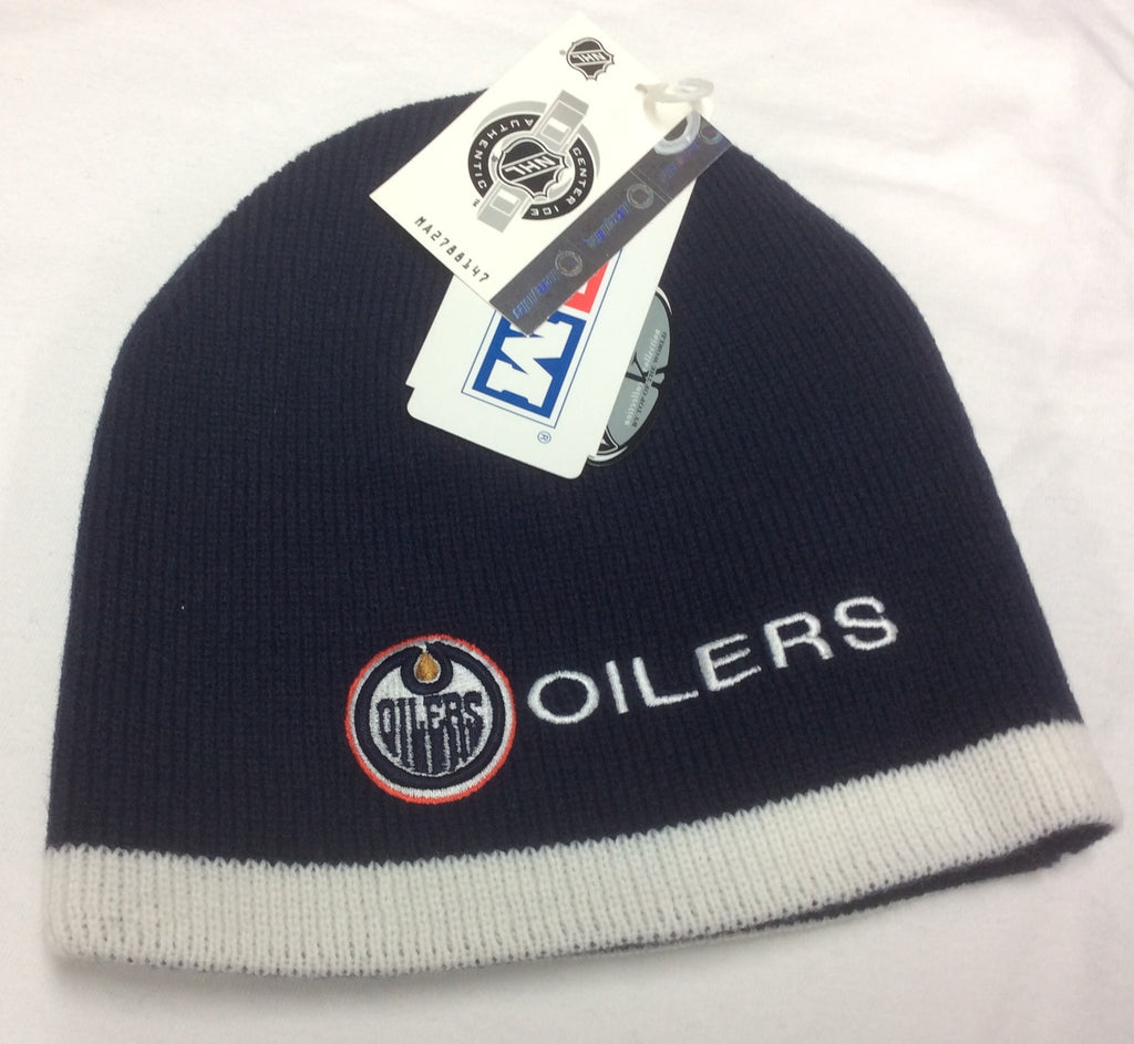 Edmonton Oilers White/Navy CCM NHL Reversible 460 Knit Hat Hockey