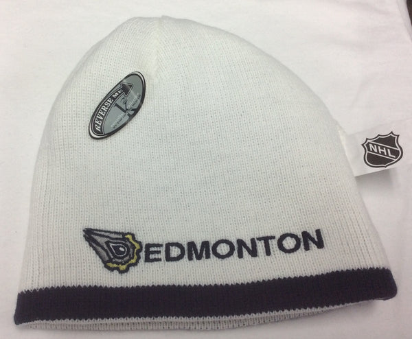Edmonton Oilers White/Navy CCM NHL Reversible 460 Knit Hat